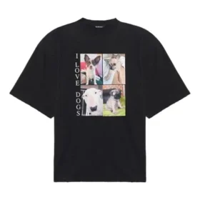 SS21 Printing Retro Short Sleeve Black 641614TJVH11000