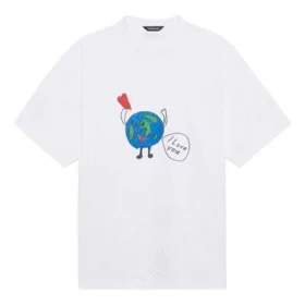 SS21 Retro Plain Weave Large Fit Short Sleeve Unisex White T-Shirt 657059TKV949000