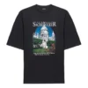 SS21 Retro Plain Weave Large Short Sleeve Unisex Black T-Shirt 641614TJVH61000
