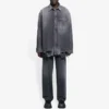 SS21 Ripped Denim Shirt Male Black 657610TBP191090