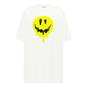 SS21 Smiling Face Printing Loose Short Sleeve White 641655TKVA18639