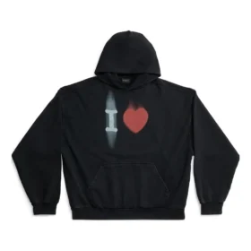 SS23 I love Balenciaga Hoodie “Black” 742603TOVH59034