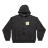 Sticky Note Zip-Up Hoodie Medium Fit “Black Faded” 744457TOVD31055