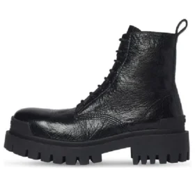 Strike Lace Up Boots “Black Lambskin” 590974WAD401000