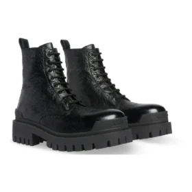 Strike Lace Up Boots “Black Lambskin” 590974WAD401000