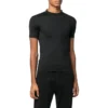 Super Tight Shiny Fitted T-Shirt “Black” 720458TNVI21000