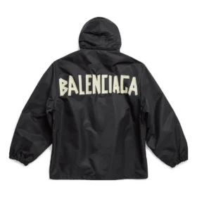 Tape Type Hooded Windbreaker Jacket “Black” 738762TLO251000