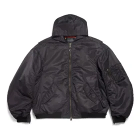 Tape Type Light Hooded Bomber Jacket “Black” 791103TPO041000