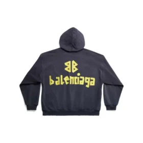 Tape Type Ripped Pocket Hoodie Oversized “Navy Blue” 744441TOVB14140