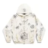 Tat Zip-up Hoodie Medium Fit Jacket “Off White Black” 770939TQVK13307