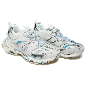 Track 1.0 Sneakers ” White Blue Mesh and Nylon Graffiti” 542023W3SRA9014