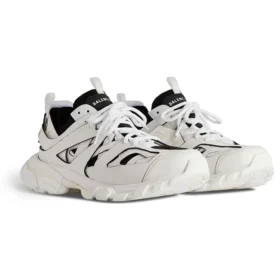 Track Sock Sneakers “White and Black Knit and Nylon” 736330W3SKC9010