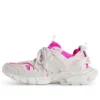 Track Sock Sneakers “White and Neon Pink Knit and Nylon” 736328W3SKC9055