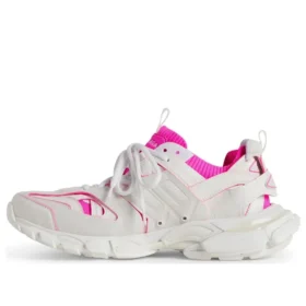 Track Sock Sneakers “White and Neon Pink Knit and Nylon” 736328W3SKC9055