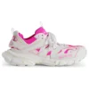Track Sock Sneakers “White and Neon Pink Knit and Nylon” 736328W3SKC9055