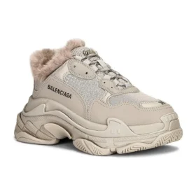 Triple S “Fake Fur – Beige” 668562W3CQ59710