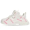 Triple S Logotype Sneaker “White and Pink Technical Material” 654251W2FAB9050