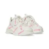 Triple S Logotype Sneaker “White and Pink Technical Material” 654251W2FAB9050