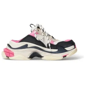 Triple S Mules “White Pink and Black Double Foam and Mesh” 755686W3SM15671