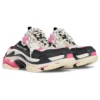 Triple S Mules “White Pink and Black Double Foam and Mesh” 755686W3SM15671