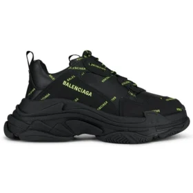 Triple S Sneaker “Allover Logo – Black Fluo Yellow” 536737W2FA11070
