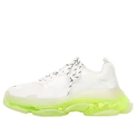 Triple S Sneaker “Clear Sole – White Fluo Yellow” 544351W2FR19073