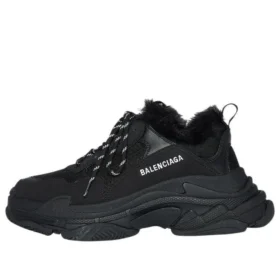 Triple S Sneaker “Faux Fur Black” 668563W3CQ51000 Triple S Sneaker “Faux Fur Black” 668563W3CQ51000