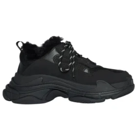 Triple S Sneaker “Faux Fur Black” 668563W3CQ51000 Triple S Sneaker “Faux Fur Black” 668563W3CQ51000