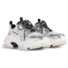 Triple S Sneakers “Black White and Silver Double Foam and Mesh” 536737W2FWM8191