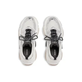 Triple S Sneakers “Black White Silver Double Foam and Mesh” 524039W2FWM8191