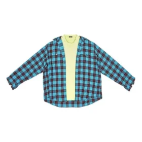 Trompe L”oeil Checked Shirt And T-Shirt “Blue Neon Yellow” 699371TMM116305