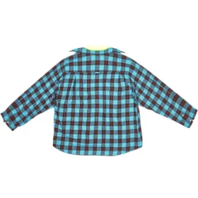 Trompe L”oeil Checked Shirt And T-Shirt “Blue Neon Yellow” 699371TMM116305