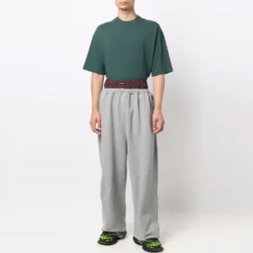 Trompe L”oeil Double Waistband Sweatpants “Red Grey” 662627TKM366100