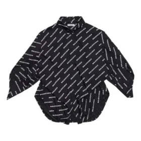 Typo Logo-Print Long Sleeve Shirt “Black” 671663TLLJ11070