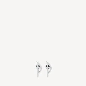 Typo metal earrings in silver