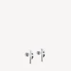 Typo metal earrings in silver