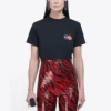 Uniform Logo Printing Retro Small Slim Fit Short Sleeve Black 612964TIV791000