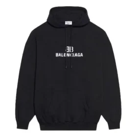 Unisex FW21 Fleece Logo Printing Long Sleeve Hooded Black 600583TKVI81070