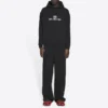 Unisex FW21 Fleece Logo Printing Long Sleeve Hooded Black 600583TKVI81070