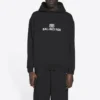 Unisex FW21 Fleece Logo Printing Long Sleeve Hooded Black 600583TKVI81070