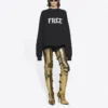 Unisex FW21 Free Printing Round-neck Sweatshirt Black 652981TKVD41070