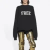 Unisex FW21 Free Printing Round-neck Sweatshirt Black 652981TKVD41070