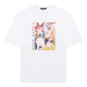 Unisex I Love Dogs Printing White 641614TJVH19000