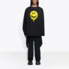 Unisex SS21 Printing Round-neck Swea Black 651796TKVA11012