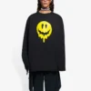 Unisex SS21 Printing Round-neck Swea Black 651796TKVA11012