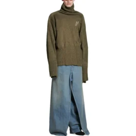 Upcycled Socks Sweater “Dark Green” 768686T71932525