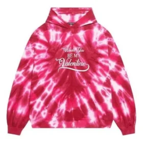 Valentines Day Tie-Dye Hoodie Wide Fit “Red” 675003TLVI86802