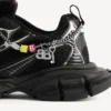 Women’s 3xl sneaker with charms in black/silver Women’s 3xl sneaker with charms in black/silver