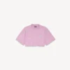 Women’s 520 stickers cropped t-shirt in old pink/white