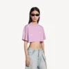 Women’s 520 stickers cropped t-shirt in old pink/white